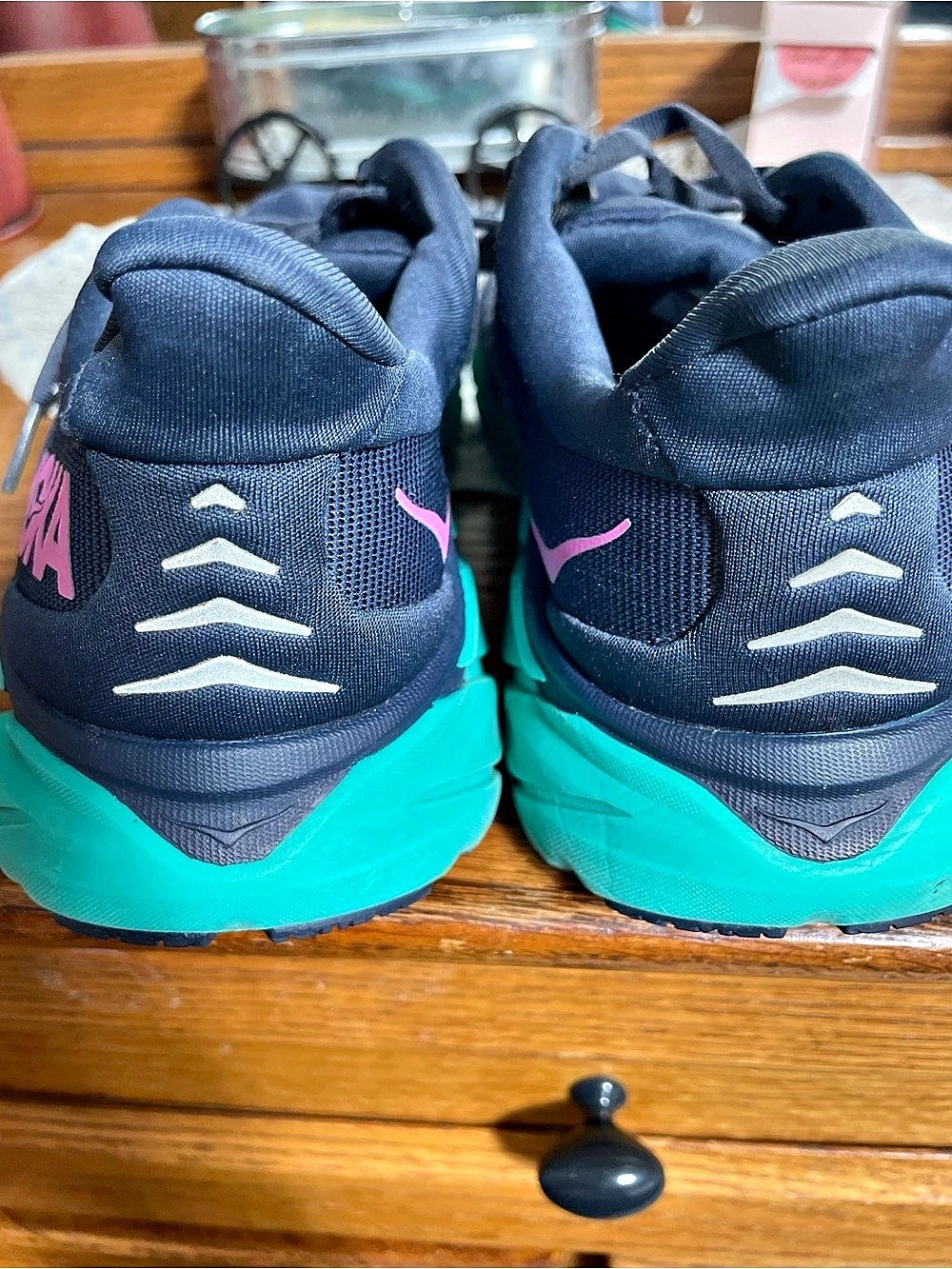 Hoka Clifton 9 Athletic Shoes Blue & Green US 7 - Picture 5 of 8